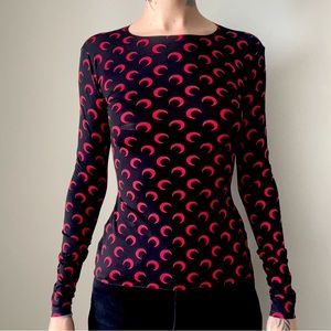 Marine Serre Moon Top Red / Black sz S